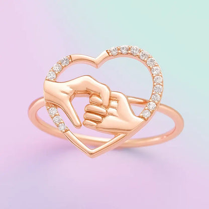 Holding Hands Gold Ring