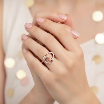 Holding Hands Gold Ring