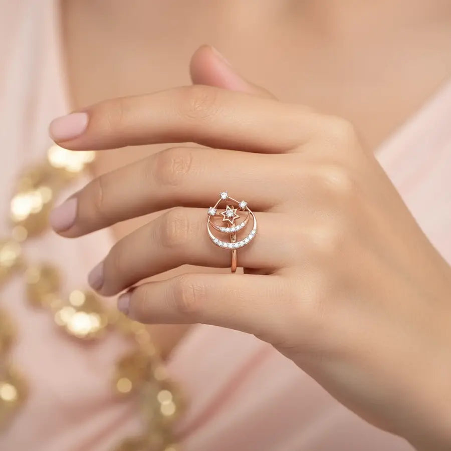 Teardrop Star Gold Ring