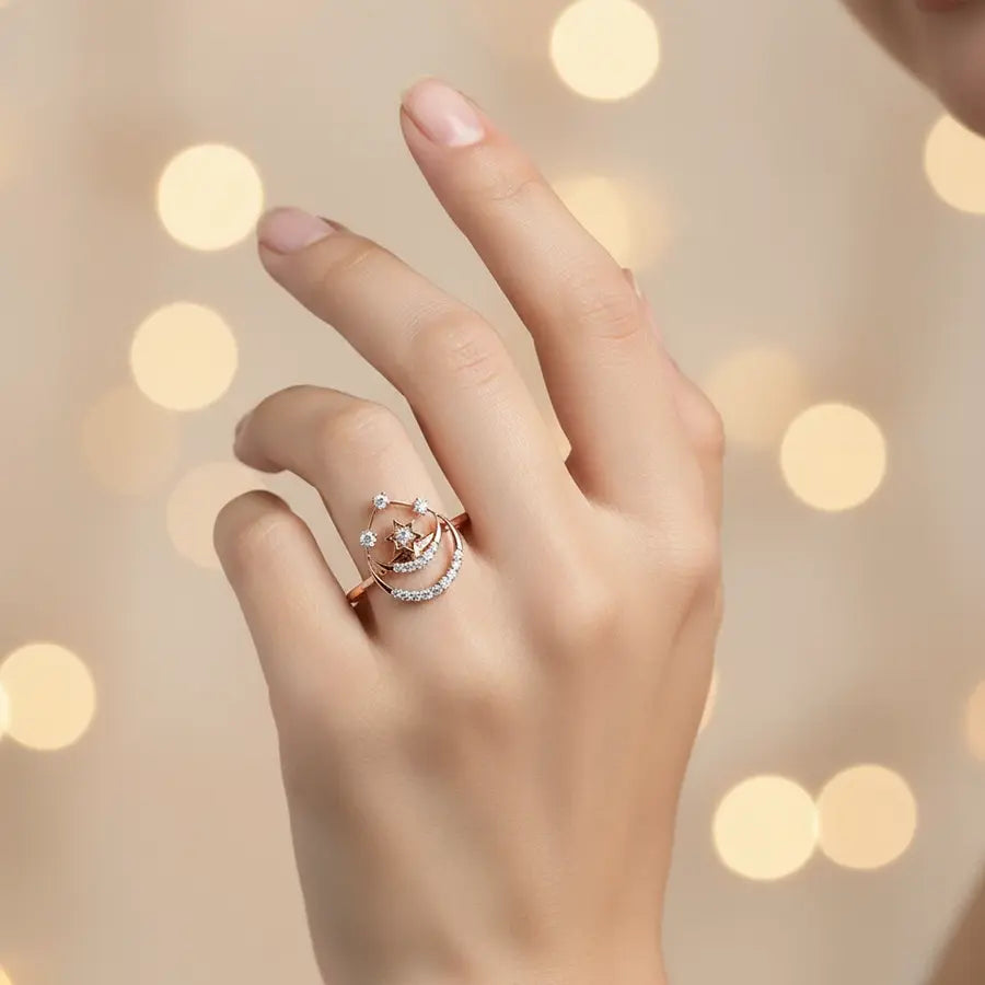 Teardrop Star Gold Ring