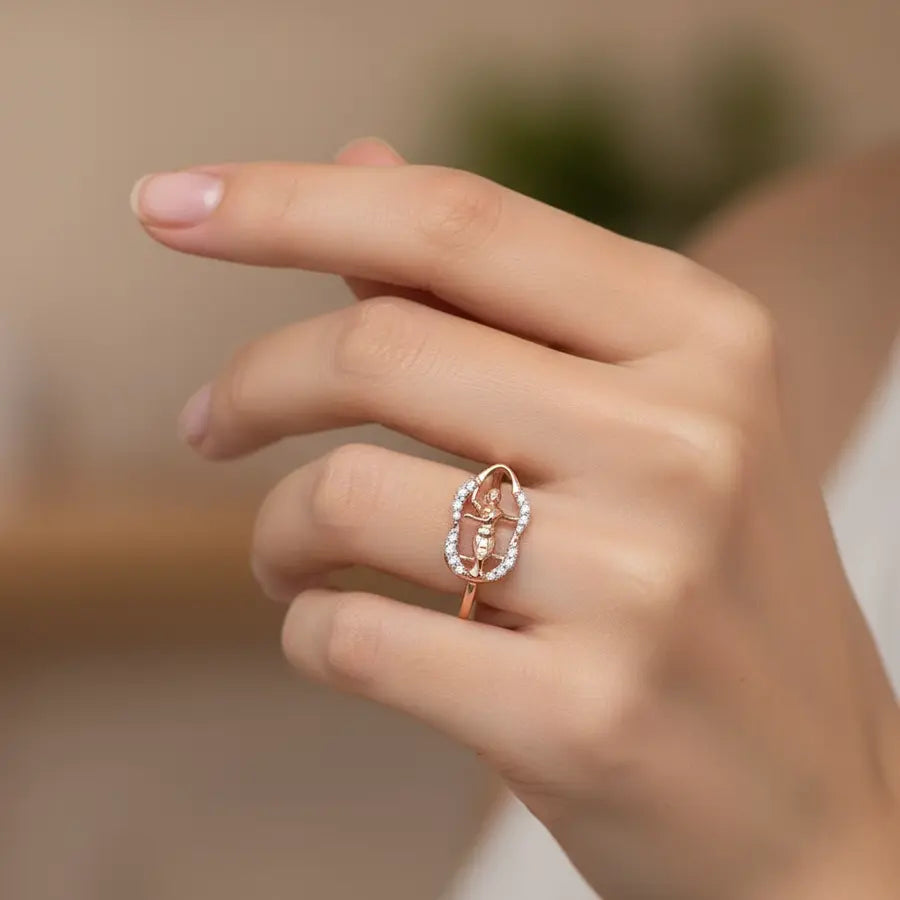Dancing Woman Gold Ring