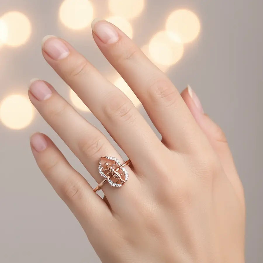 Dancing Woman Gold Ring