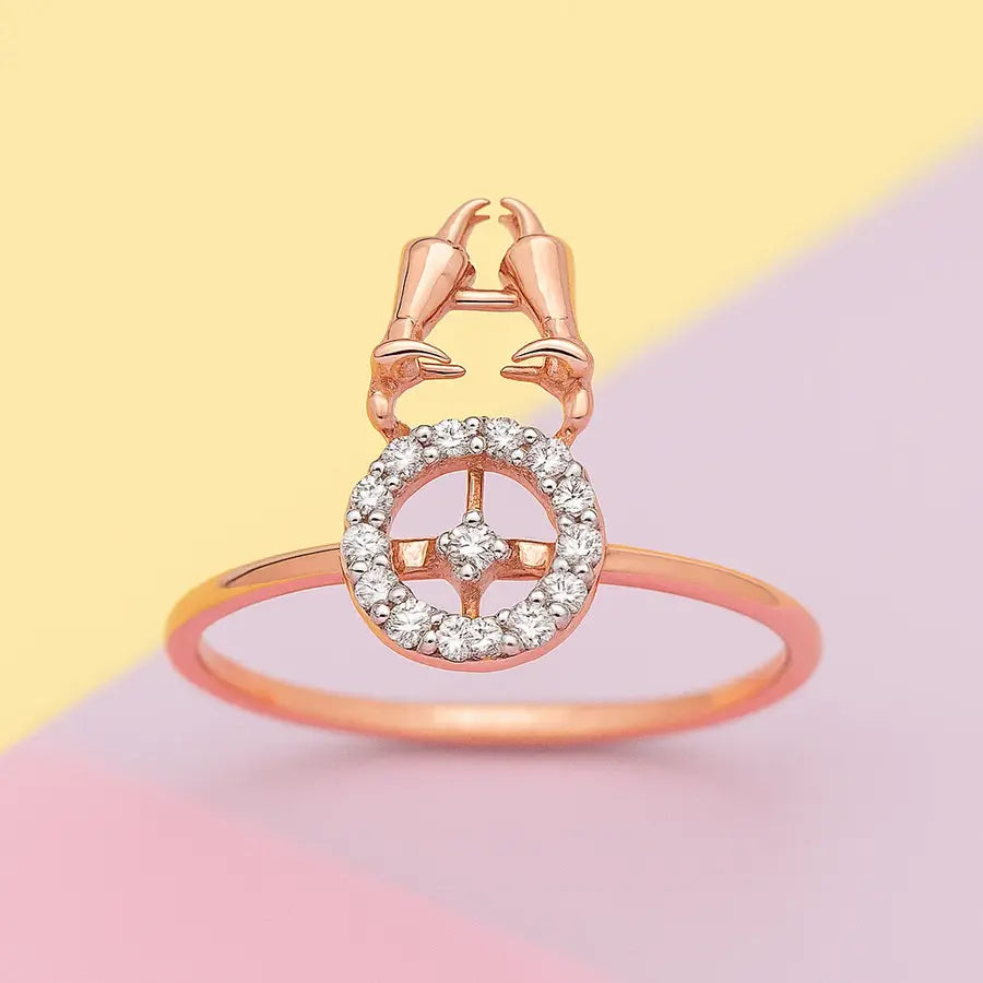 Hands and circle Gold Ring