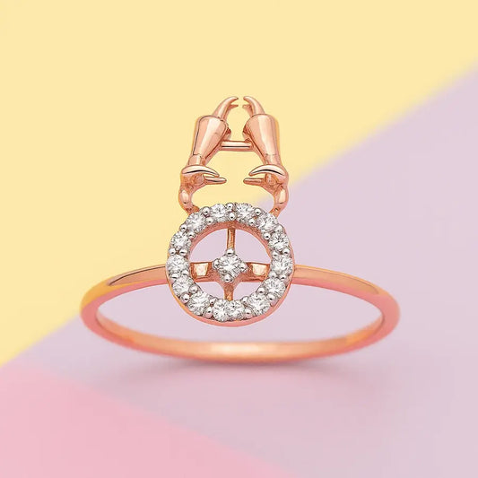 Hands and circle Gold Ring