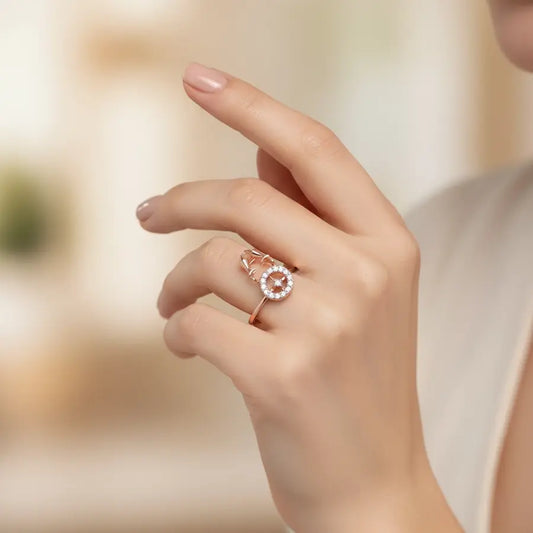 Hands and circle Gold Ring