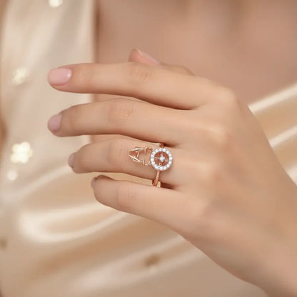 Hands and circle Gold Ring