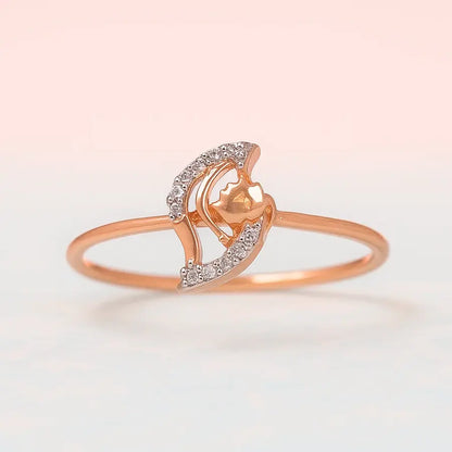 Curved Leaf Gold Ring