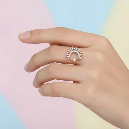 Half Sun Gold Ring