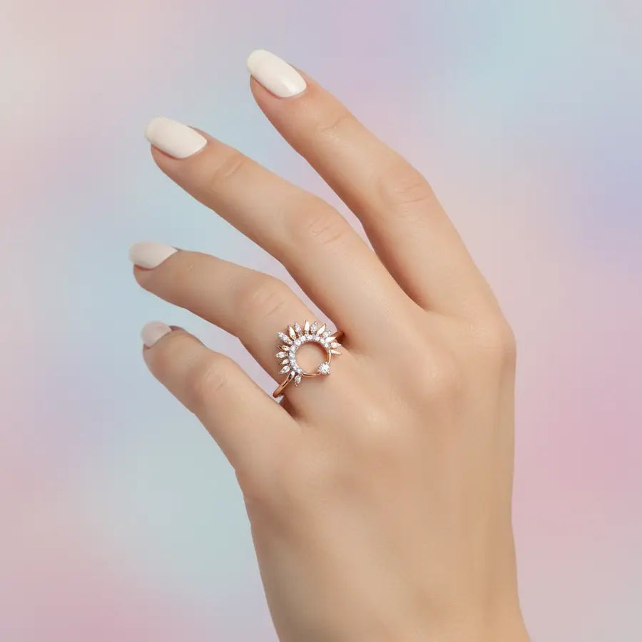 Half Sun Gold Ring