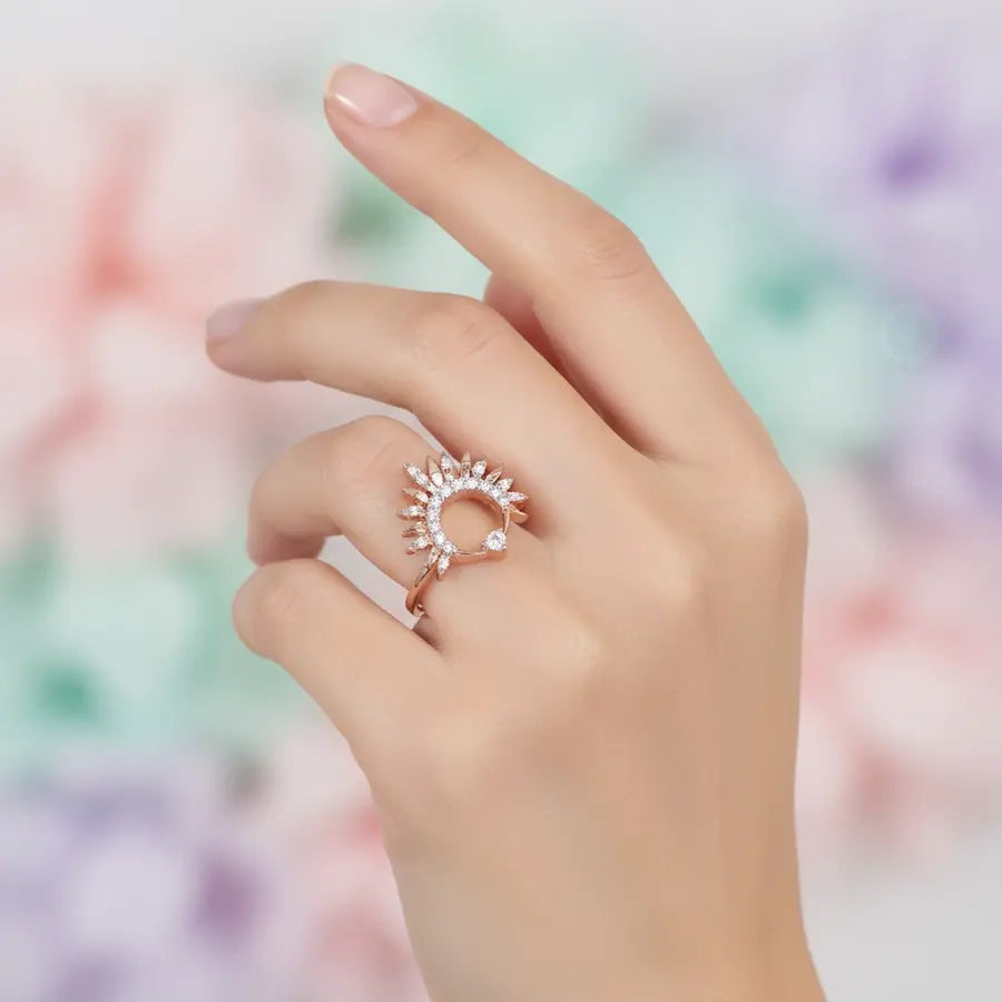 Half Sun Gold Ring