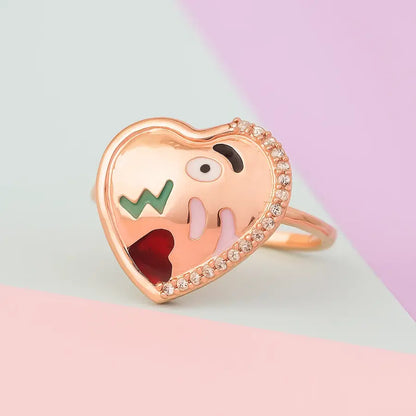 Heart Emoji Gold Ring