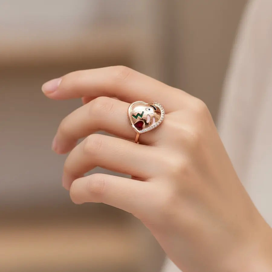 Heart Emoji Gold Ring