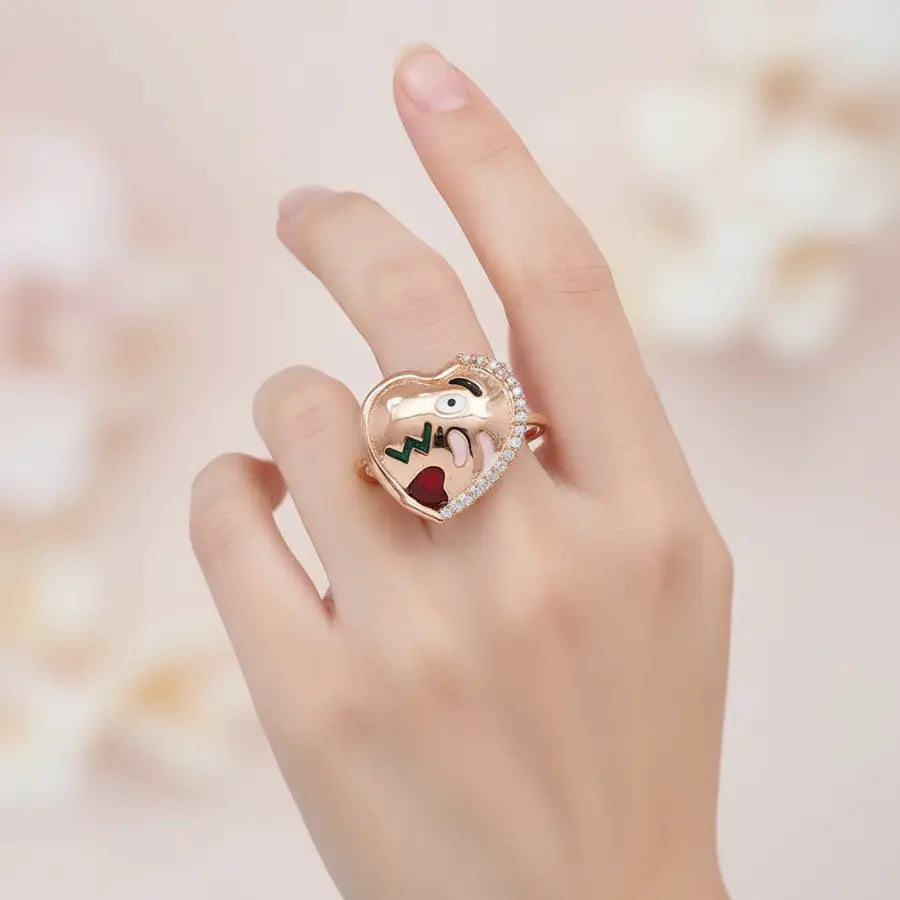 Heart Emoji Gold Ring
