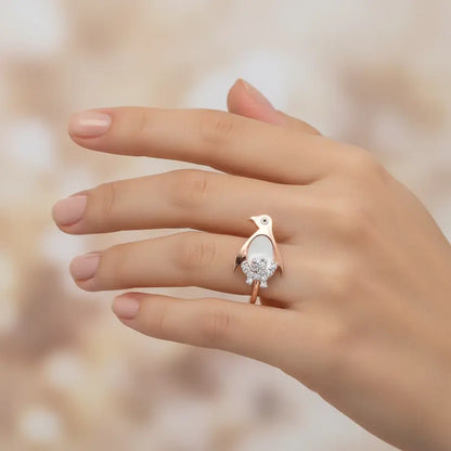 Pretty Penguin Gold Ring