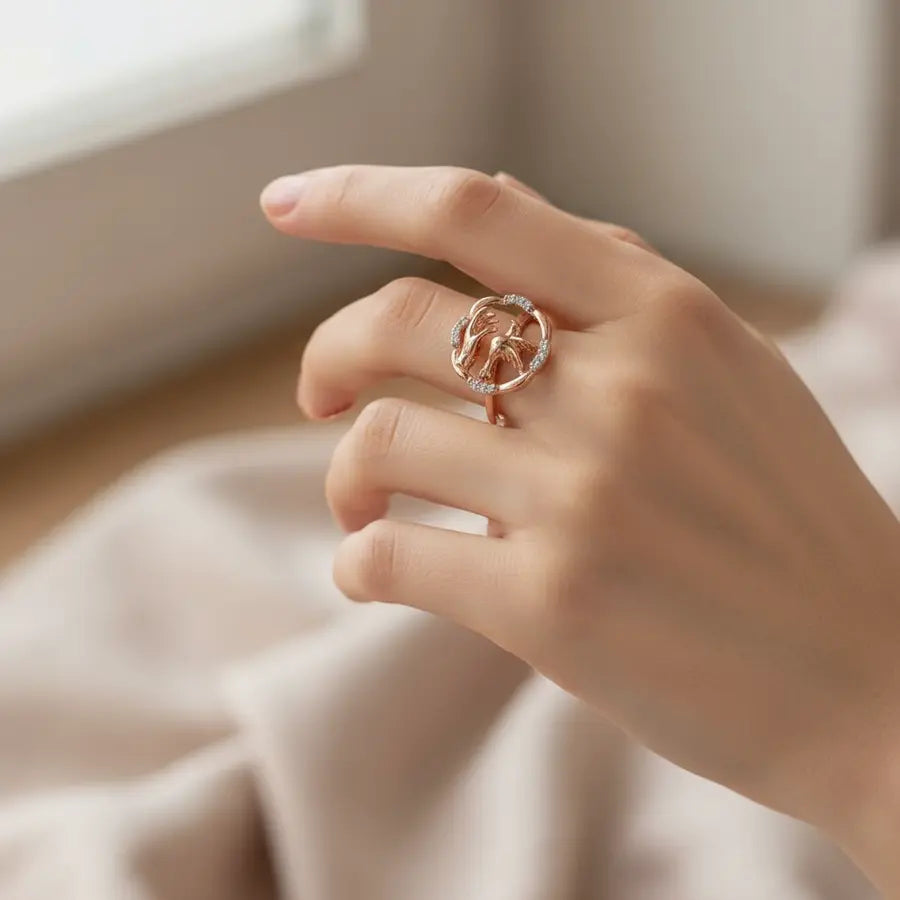 Bird Love Gold Ring