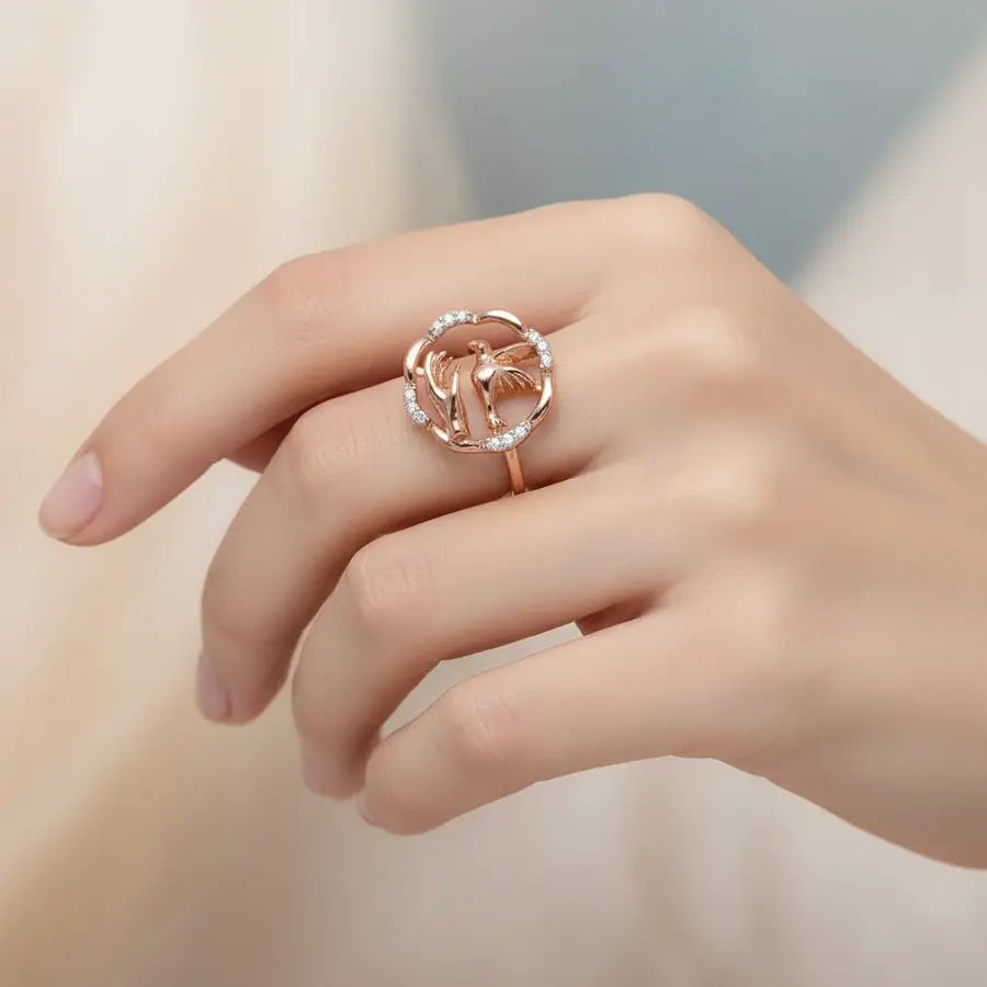 Bird Love Gold Ring
