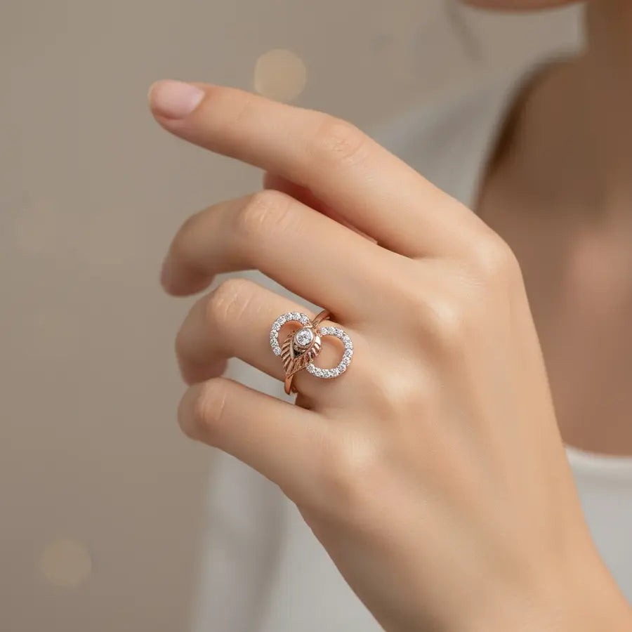 Infinite Feather Gold Ring