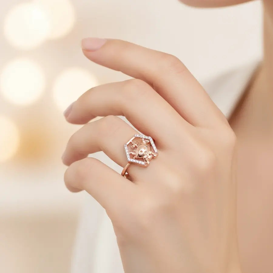 Pookie Cat Gold Ring