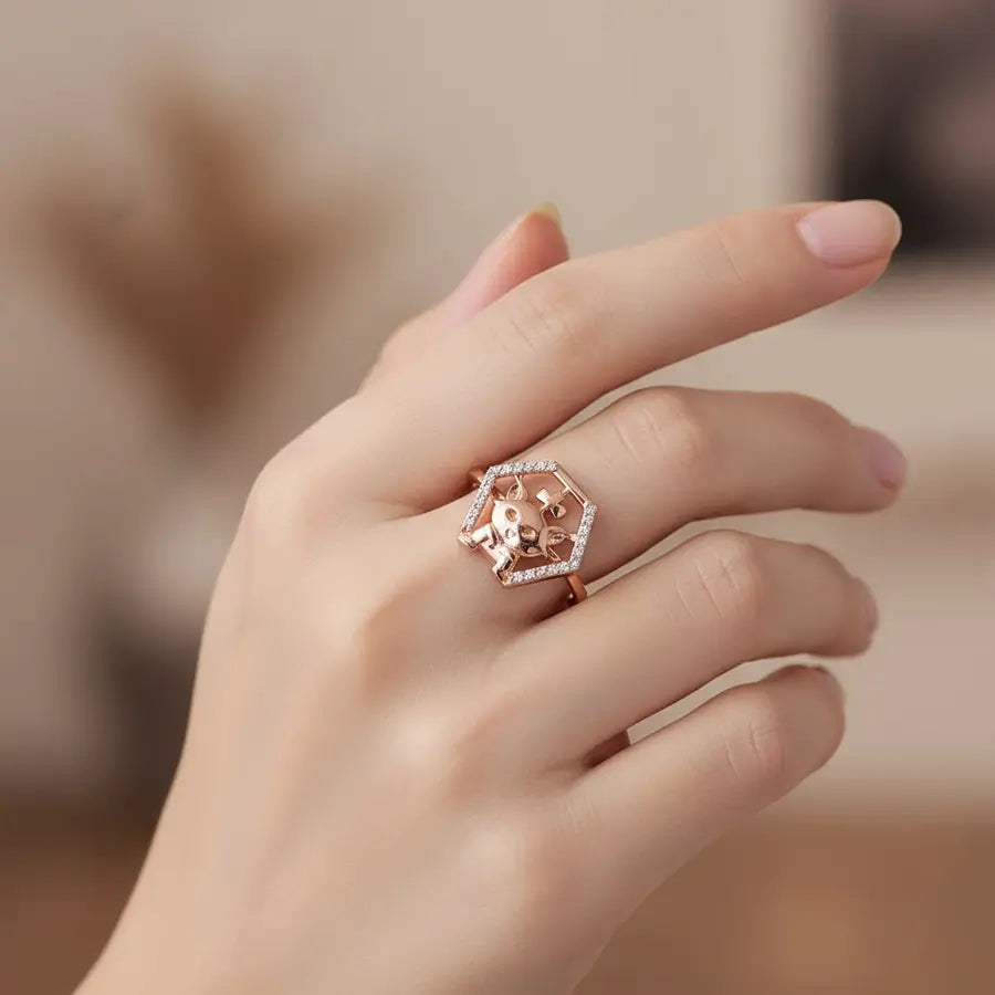 Pookie Cat Gold Ring