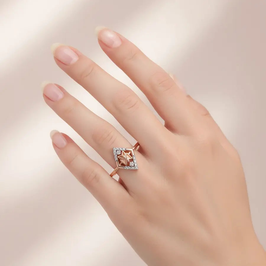 Butterfly Diamond Gold Ring