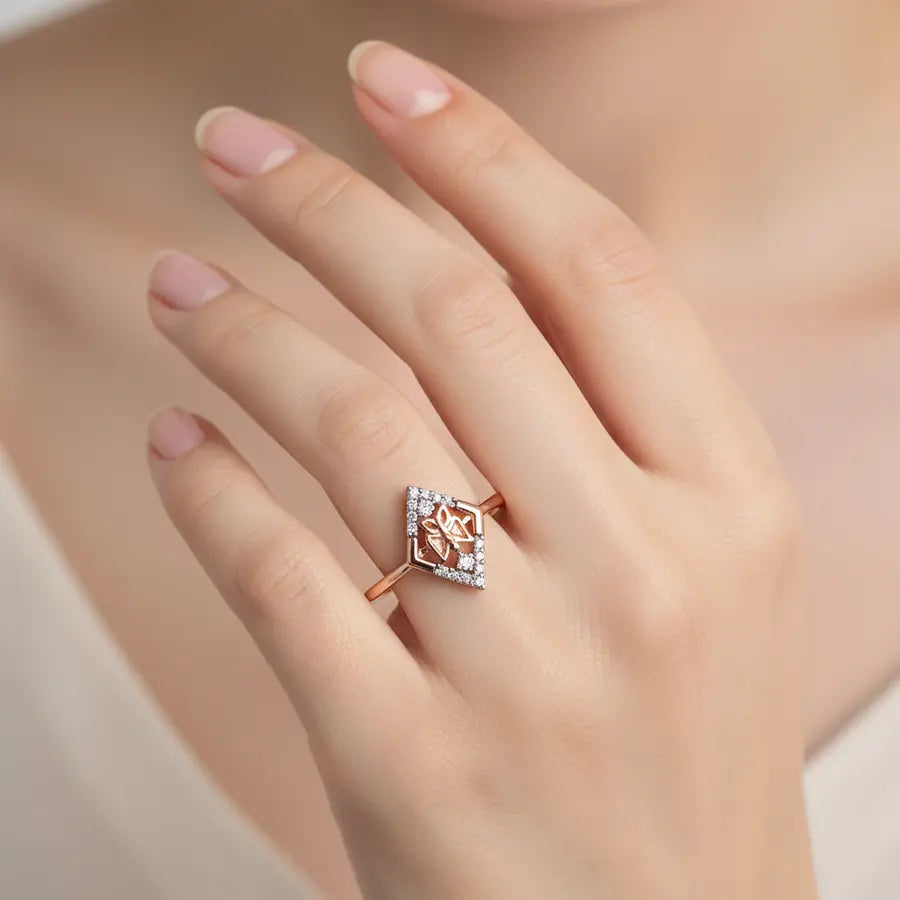 Butterfly Diamond Gold Ring