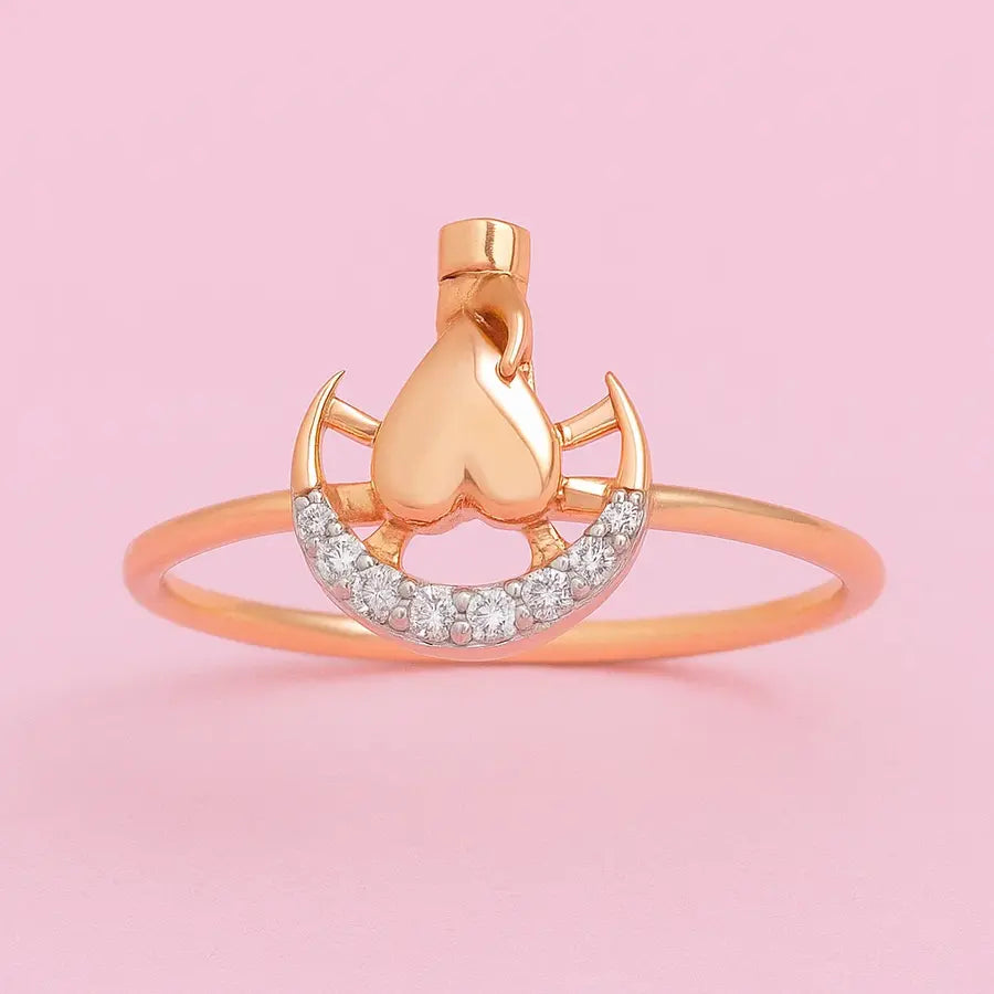 Heart Moon Gold Ring