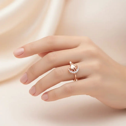 Heart Moon Gold Ring