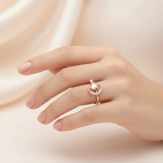 Heart Moon Gold Ring