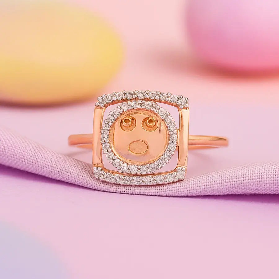 Surprised Emoji Gold Ring