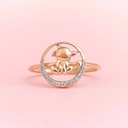 Kitty Cat Gold Ring