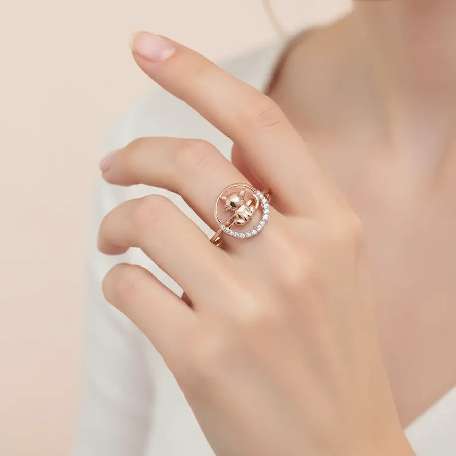 Kitty Cat Gold Ring