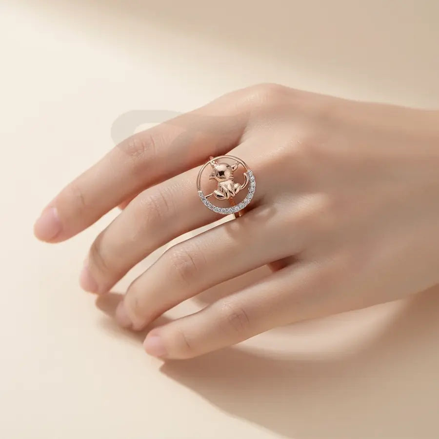 Kitty Cat Gold Ring