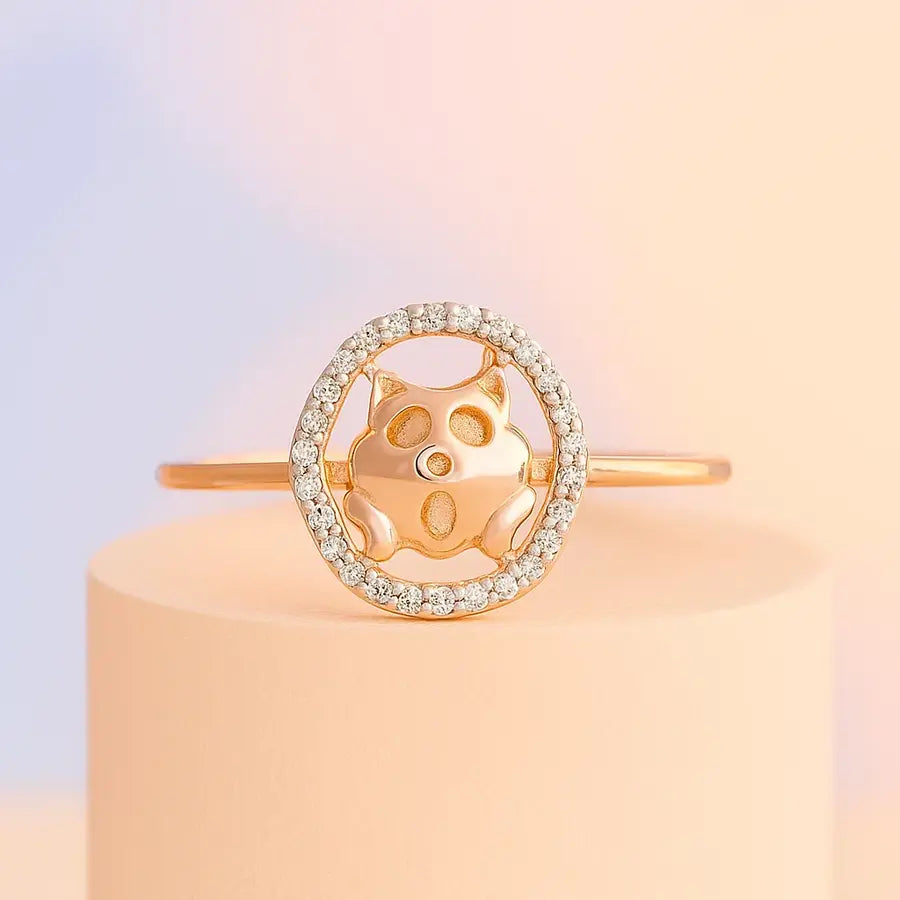 Surprise Cat Gold Ring