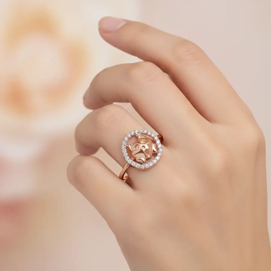 Surprise Cat Gold Ring
