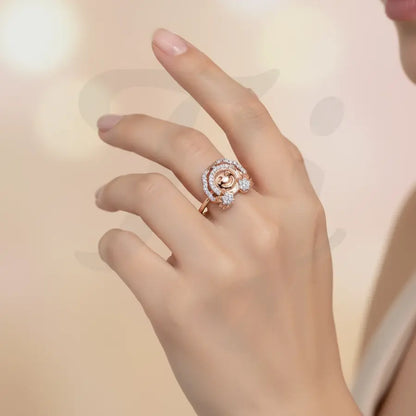 Open Hands Smiley Gold Ring