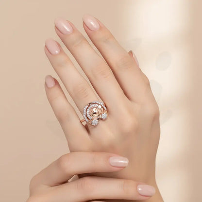 Open Hands Smiley Gold Ring