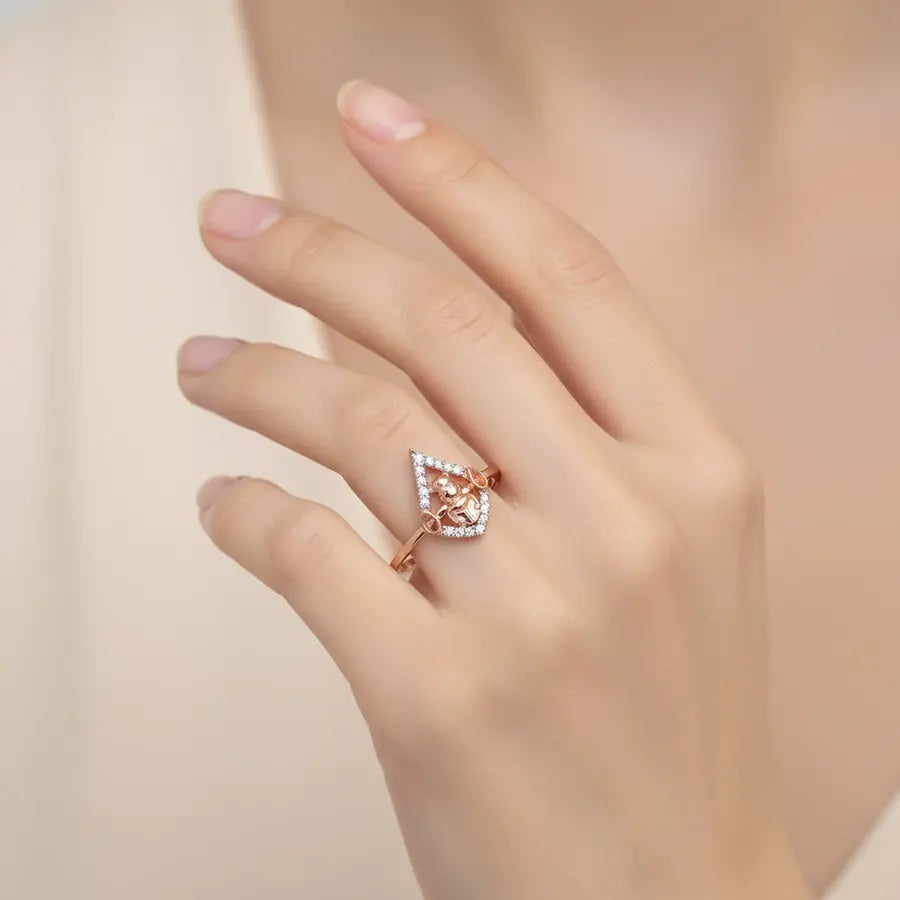 Book Bear Gold Ring