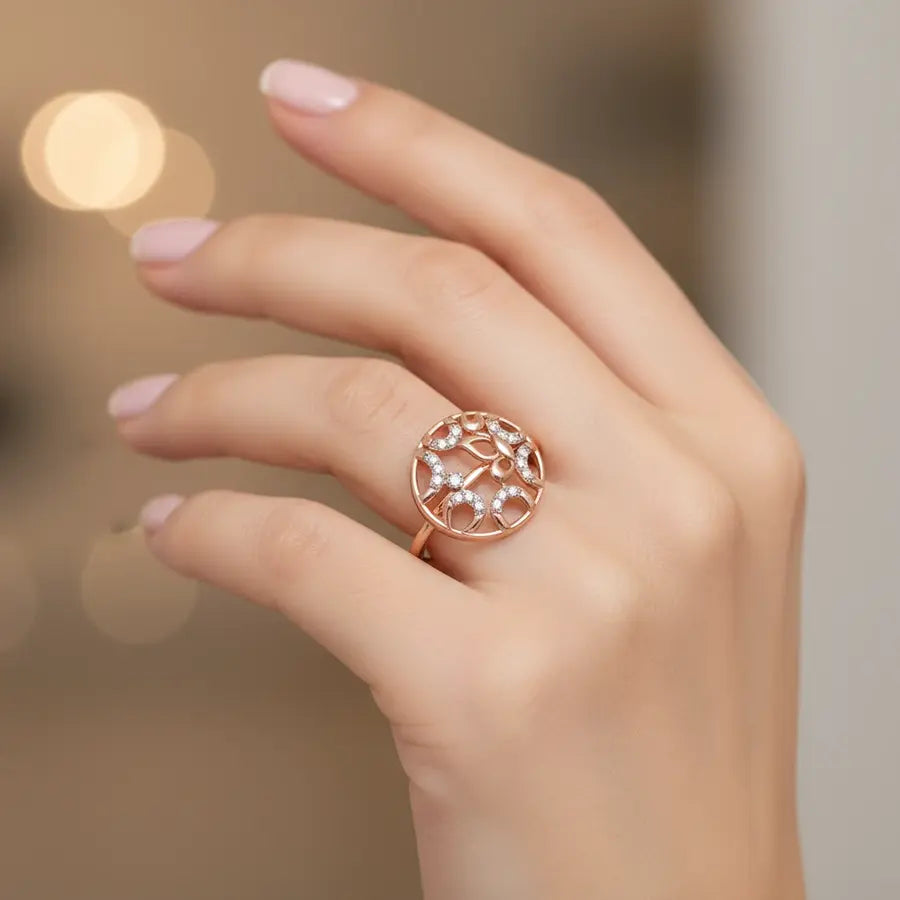 Hug Couple Gold Ring