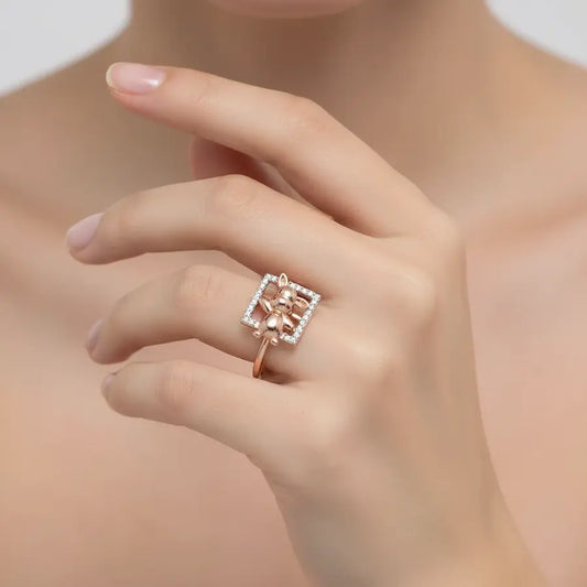 Quirky Cartoon Gold Ring