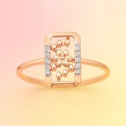 Floral Bloom Frame Gold Ring
