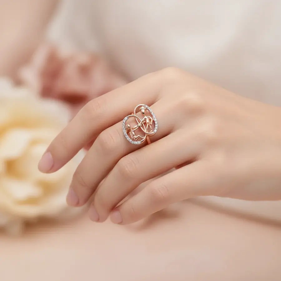 Helping Hand Dual Frame Gold Ring