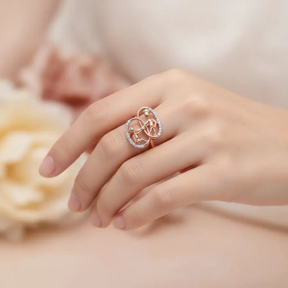 Helping Hand Dual Frame Gold Ring