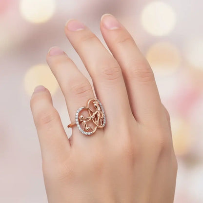 Helping Hand Dual Frame Gold Ring