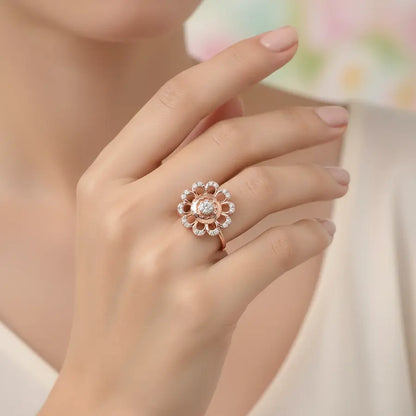 Stone Flower Gold Ring