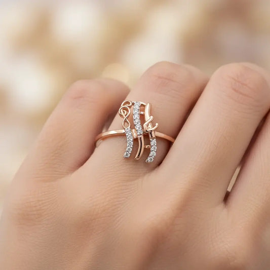 Music Notes Gold Ring