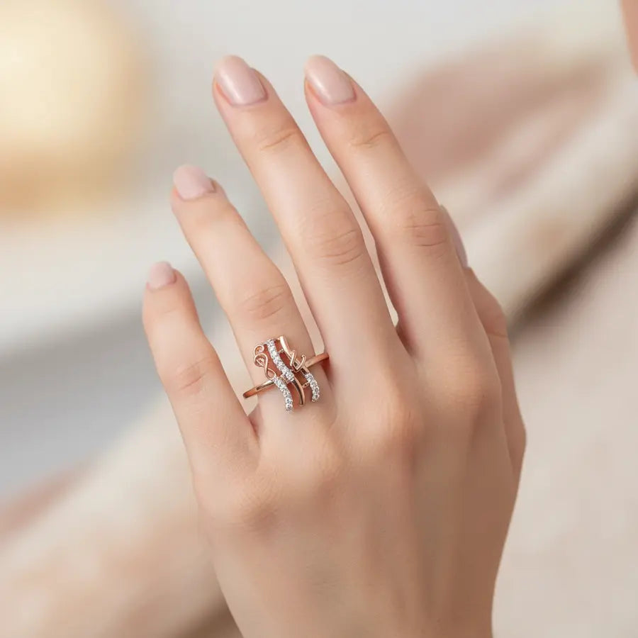 Music Notes Gold Ring