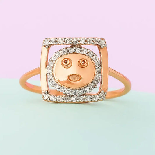Shocked Smiley Gold Ring