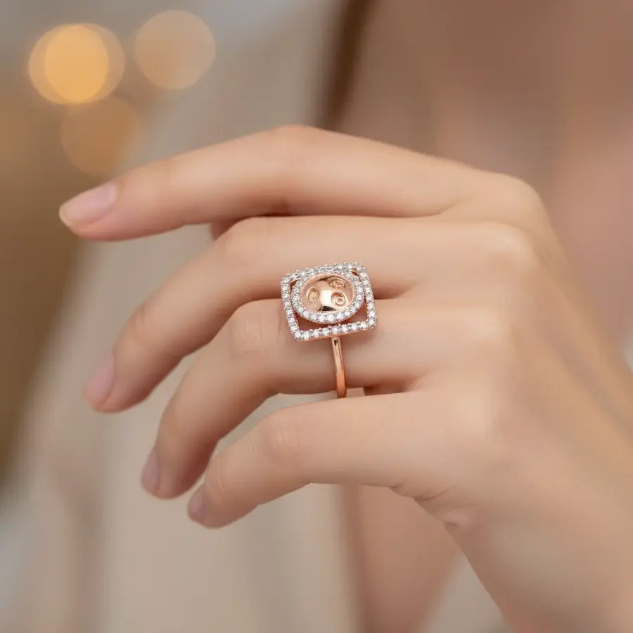 Shocked Smiley Gold Ring