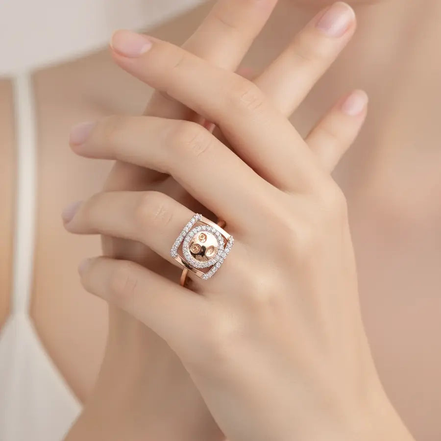 Shocked Smiley Gold Ring