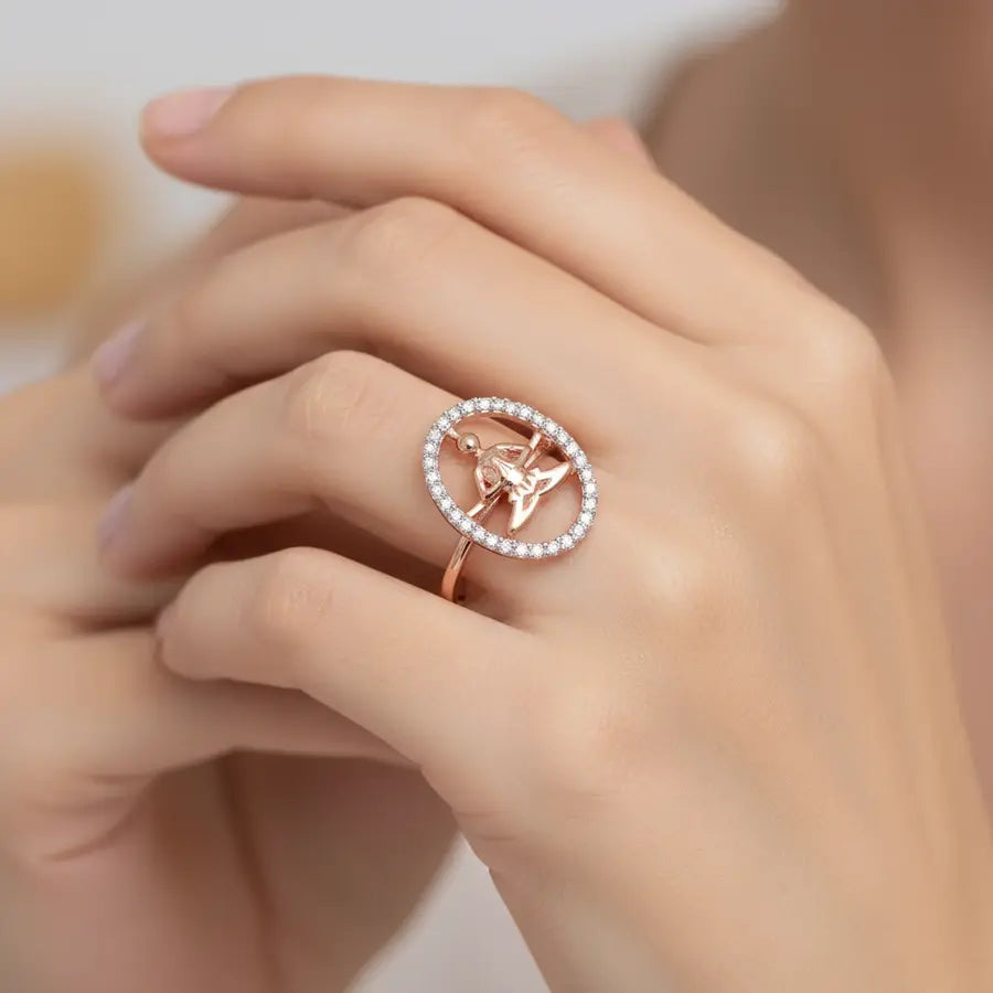 Yoga Pose Gold Ring